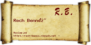 Rech Bennó névjegykártya